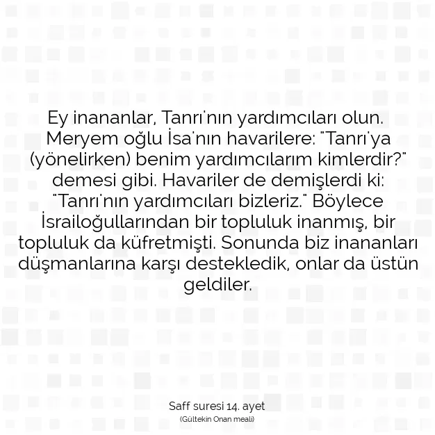 Ayetbul | Kuran Mealleri | Quran | Saff suresi 14. ayet