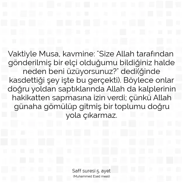 Ayetbul | Kuran Mealleri | Quran | Saff suresi 5. ayet