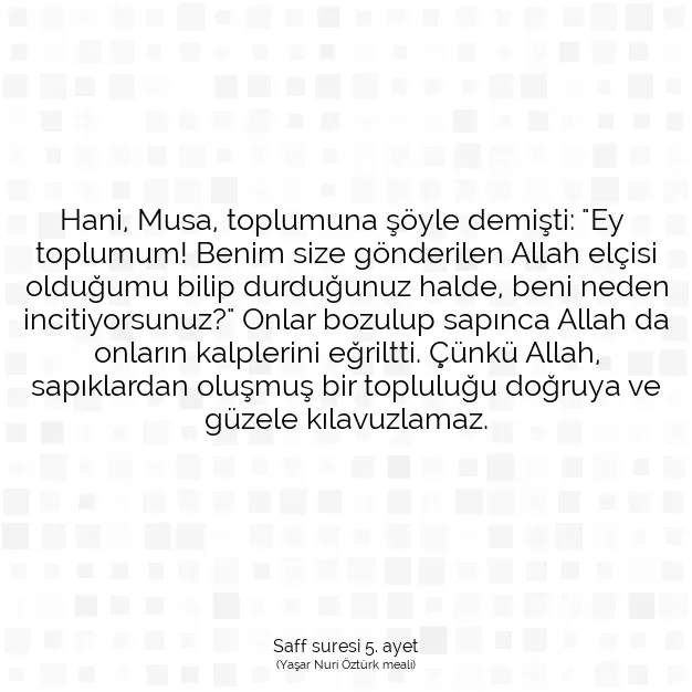 Ayetbul | Kuran Mealleri | Quran | Saff suresi 5. ayet