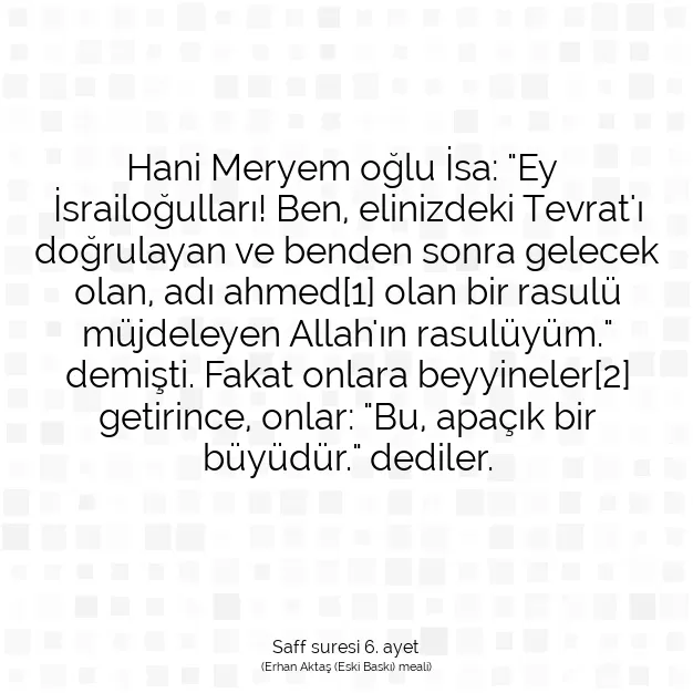 Ayetbul | Kuran Mealleri | Quran | Saff suresi 6. ayet