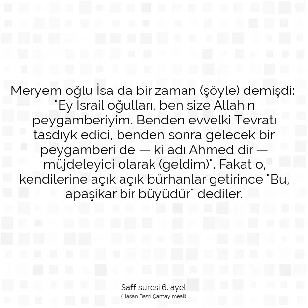 Ayetbul | Kuran Mealleri | Quran | Saff suresi 6. ayet