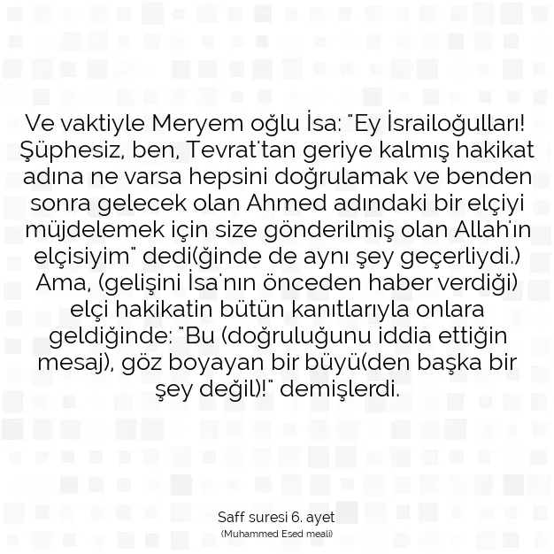 Ayetbul | Kuran Mealleri | Quran | Saff suresi 6. ayet