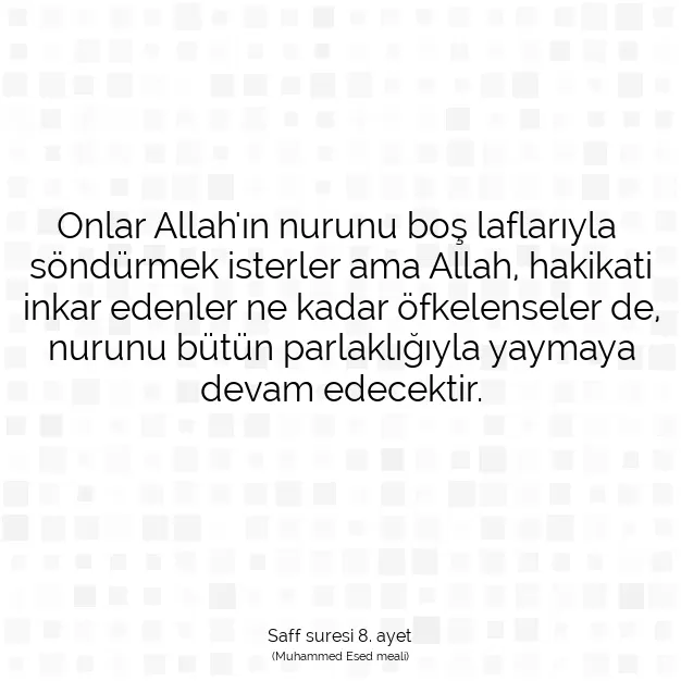 Ayetbul | Kuran Mealleri | Quran | Saff suresi 8. ayet