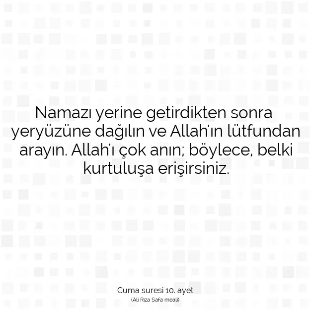 Ayetbul | Kuran Mealleri | Quran | Cuma suresi 10. ayet