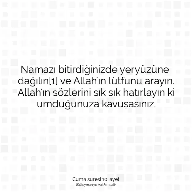 Ayetbul | Kuran Mealleri | Quran | Cuma suresi 10. ayet