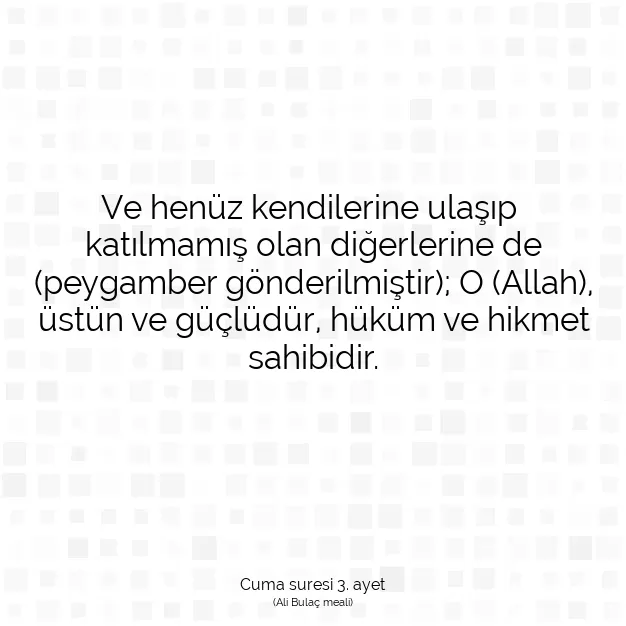 Ayetbul | Kuran Mealleri | Quran | Cuma suresi 3. ayet