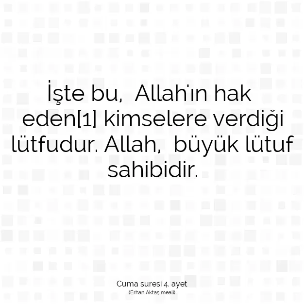 Ayetbul | Kuran Mealleri | Quran | Cuma suresi 4. ayet