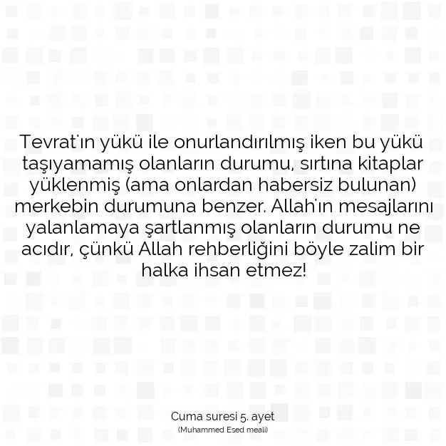 Ayetbul | Kuran Mealleri | Quran | Cuma suresi 5. ayet