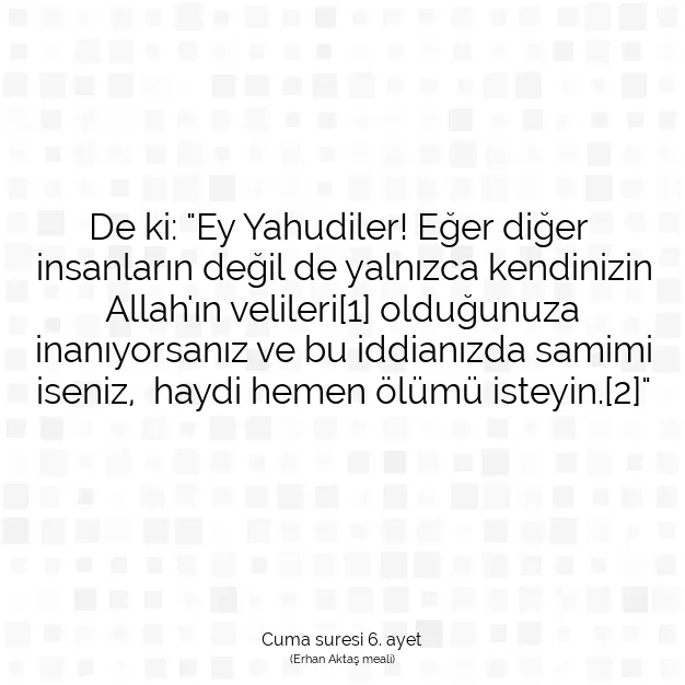 Ayetbul | Kuran Mealleri | Quran | Cuma suresi 6. ayet