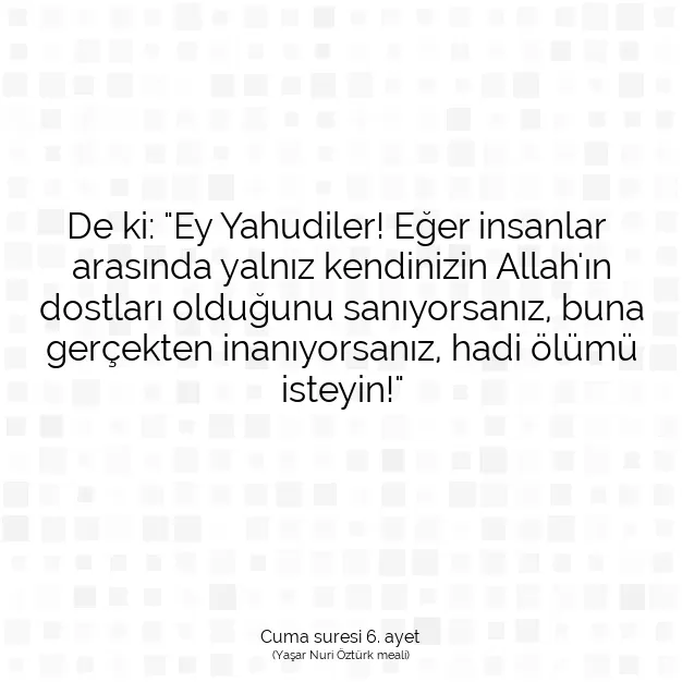 Ayetbul | Kuran Mealleri | Quran | Cuma suresi 6. ayet