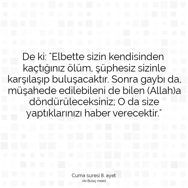 Ayetbul | Kuran Mealleri | Quran | Cuma suresi 8. ayet