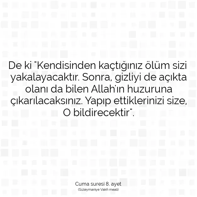 Ayetbul | Kuran Mealleri | Quran | Cuma suresi 8. ayet