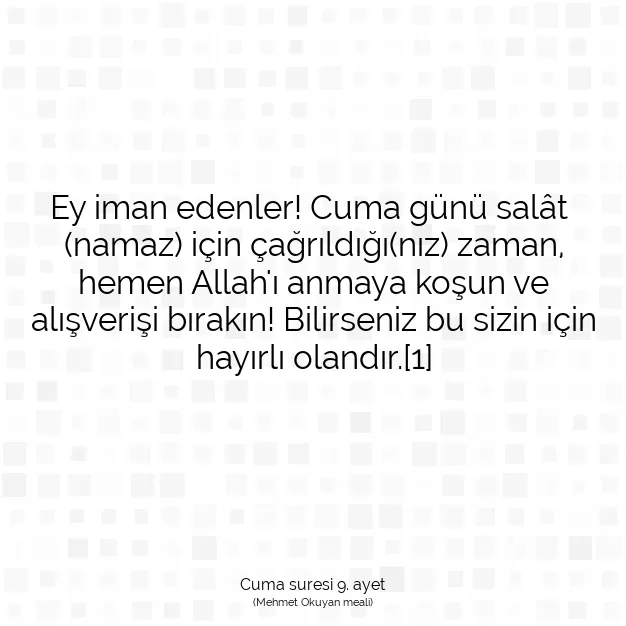 Ayetbul | Kuran Mealleri | Quran | Cuma suresi 9. ayet