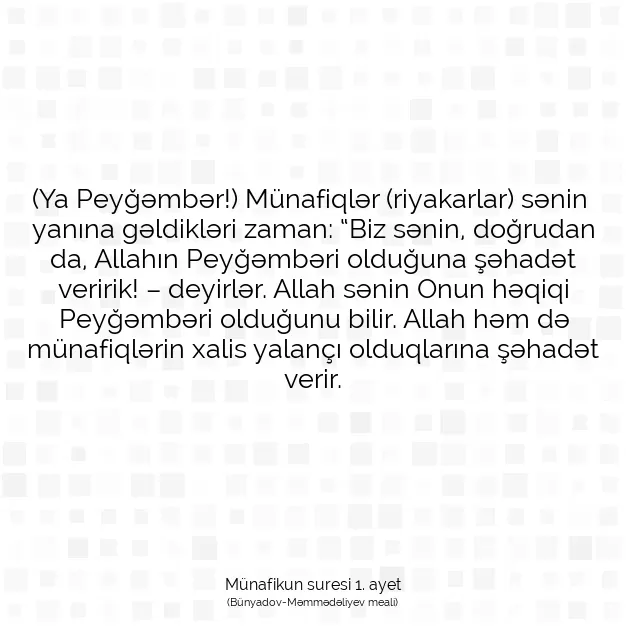 Ayetbul | Kuran Mealleri | Quran | Münafikun suresi 1. ayet