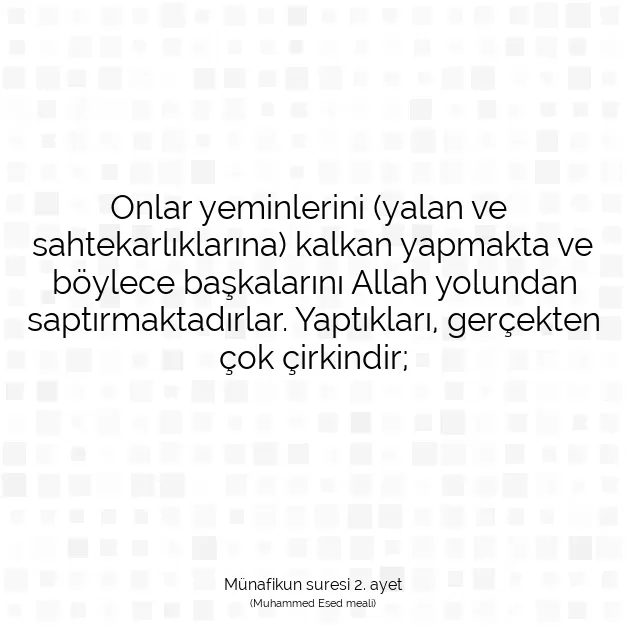 Ayetbul | Kuran Mealleri | Quran | Münafikun suresi 2. ayet