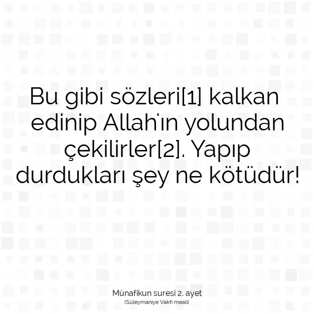 Ayetbul | Kuran Mealleri | Quran | Münafikun suresi 2. ayet