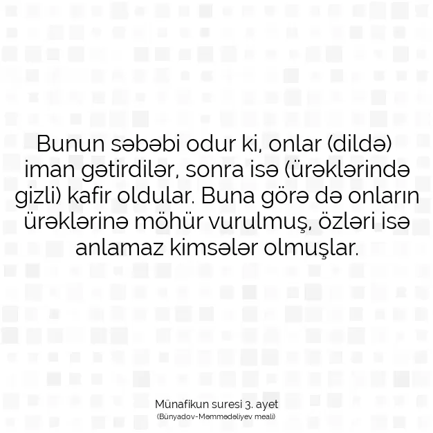 Ayetbul | Kuran Mealleri | Quran | Münafikun suresi 3. ayet