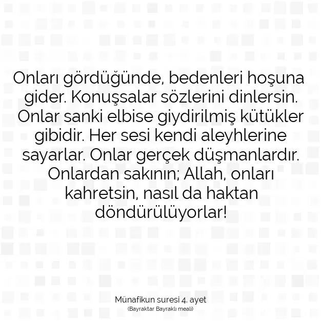 Ayetbul | Kuran Mealleri | Quran | Münafikun suresi 4. ayet