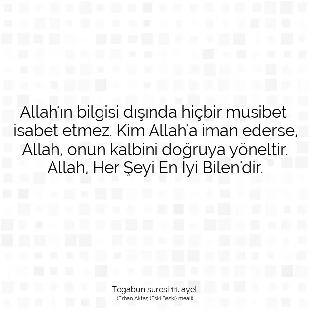 Ayetbul | Kuran Mealleri | Quran | Tegabun suresi 11. ayet