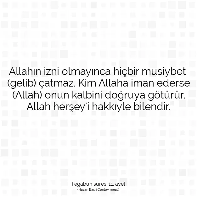 Ayetbul | Kuran Mealleri | Quran | Tegabun suresi 11. ayet