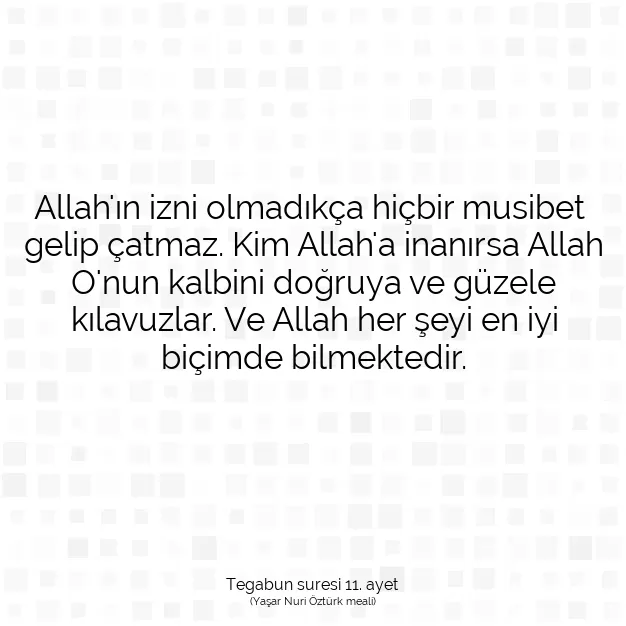 Ayetbul | Kuran Mealleri | Quran | Tegabun suresi 11. ayet