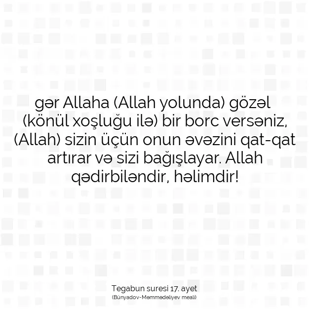 Ayetbul | Kuran Mealleri | Quran | Tegabun suresi 17. ayet