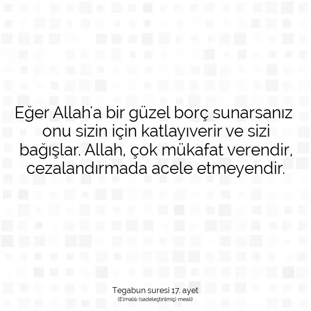 Ayetbul | Kuran Mealleri | Quran | Tegabun suresi 17. ayet