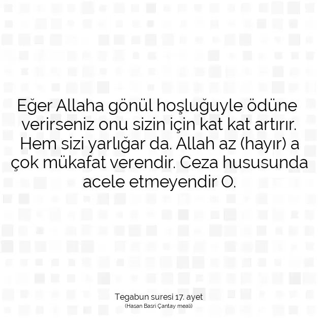 Ayetbul | Kuran Mealleri | Quran | Tegabun suresi 17. ayet