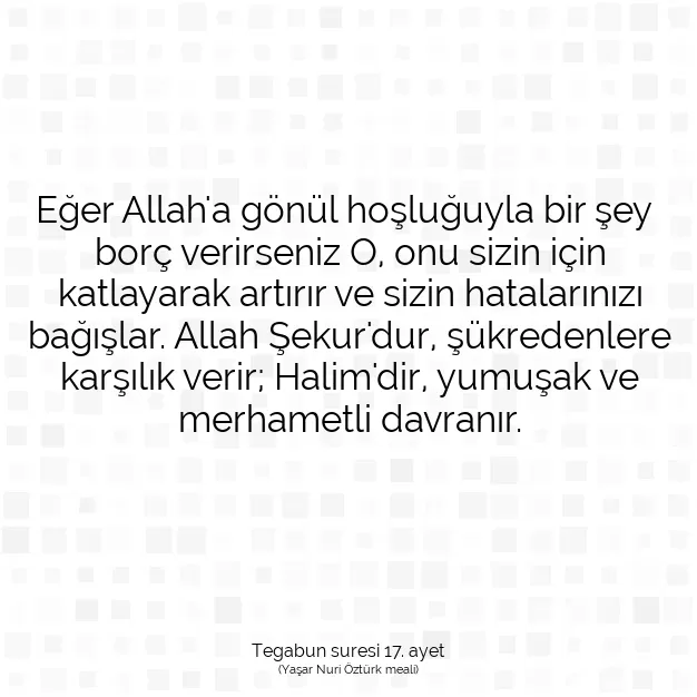 Ayetbul | Kuran Mealleri | Quran | Tegabun suresi 17. ayet