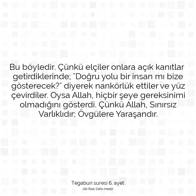 Ayetbul | Kuran Mealleri | Quran | Tegabun suresi 6. ayet