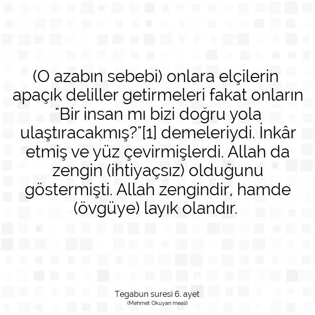 Ayetbul | Kuran Mealleri | Quran | Tegabun suresi 6. ayet