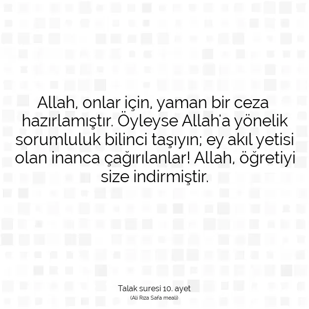 Ayetbul | Kuran Mealleri | Quran | Talak suresi 10. ayet