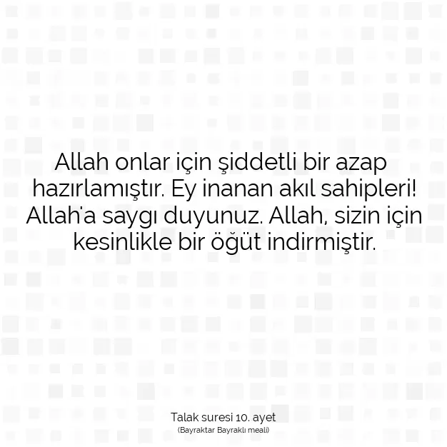 Ayetbul | Kuran Mealleri | Quran | Talak suresi 10. ayet