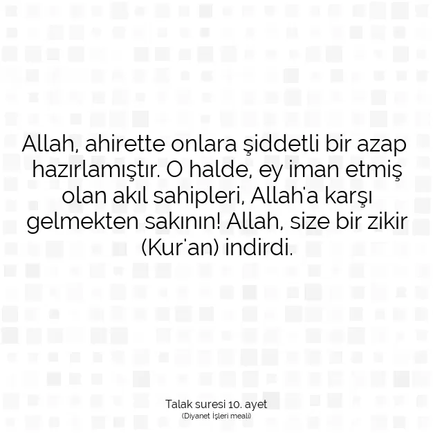 Ayetbul | Kuran Mealleri | Quran | Talak suresi 10. ayet