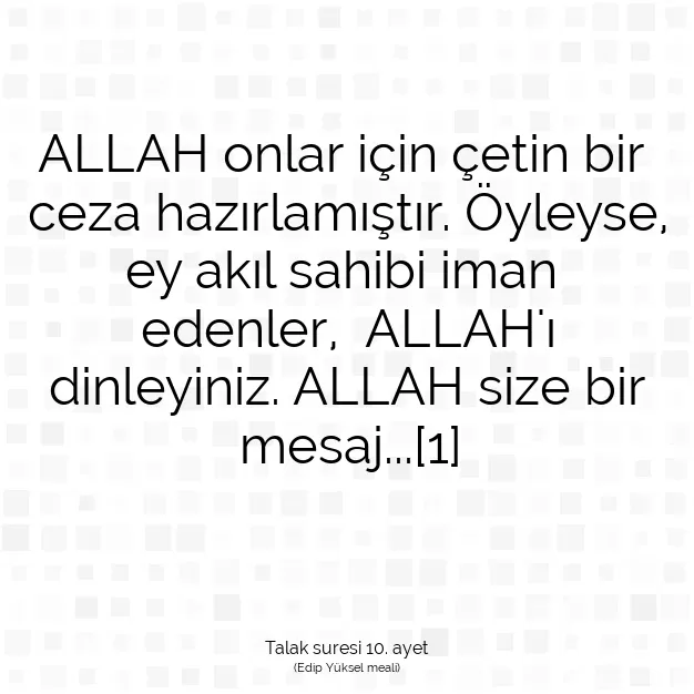 Ayetbul | Kuran Mealleri | Quran | Talak suresi 10. ayet