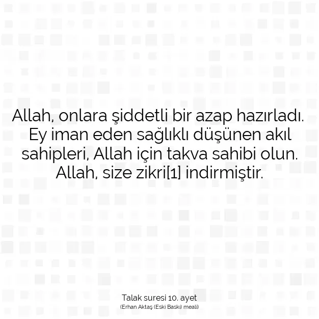 Ayetbul | Kuran Mealleri | Quran | Talak suresi 10. ayet