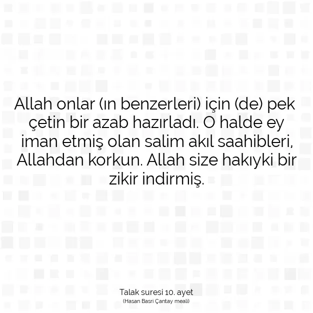 Ayetbul | Kuran Mealleri | Quran | Talak suresi 10. ayet