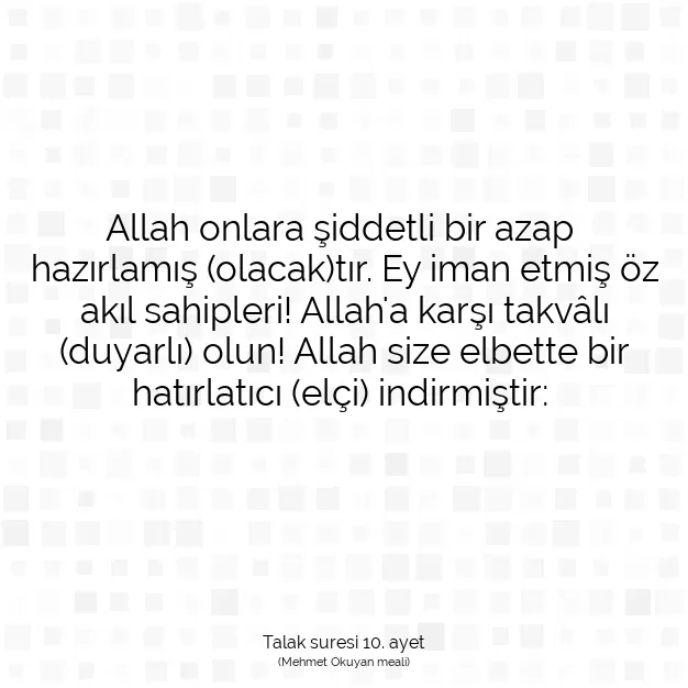 Ayetbul | Kuran Mealleri | Quran | Talak suresi 10. ayet