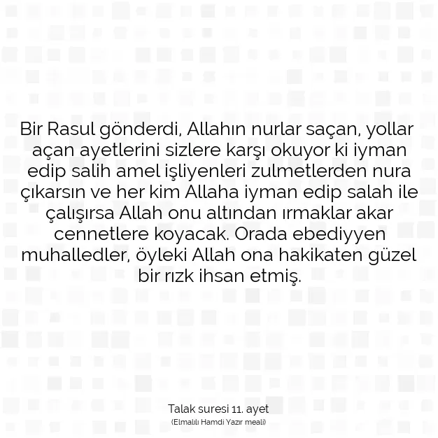 Ayetbul | Kuran Mealleri | Quran | Talak suresi 11. ayet