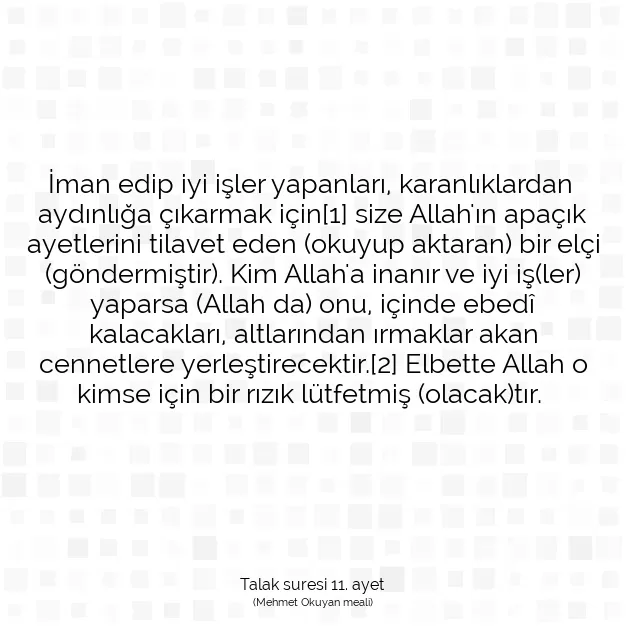 Ayetbul | Kuran Mealleri | Quran | Talak suresi 11. ayet