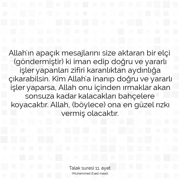 Ayetbul | Kuran Mealleri | Quran | Talak suresi 11. ayet