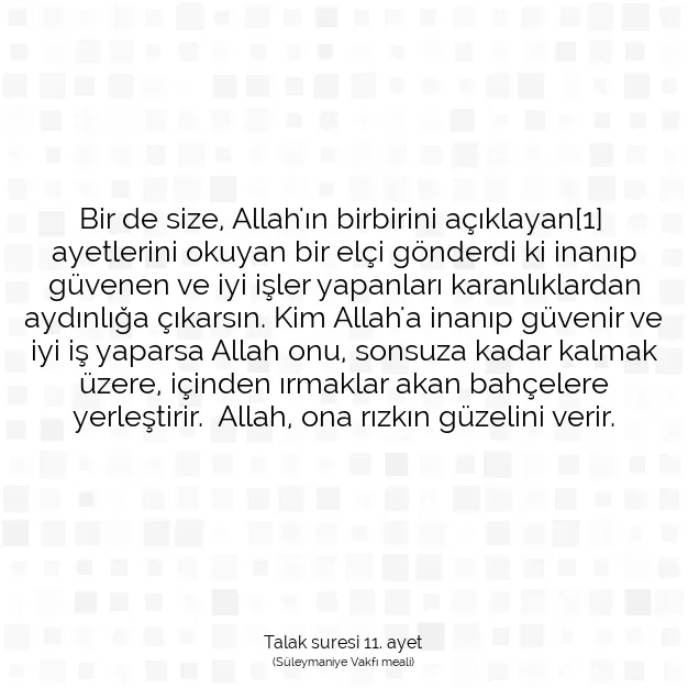 Ayetbul | Kuran Mealleri | Quran | Talak suresi 11. ayet