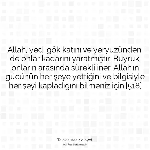 Ayetbul | Kuran Mealleri | Quran | Talak suresi 12. ayet