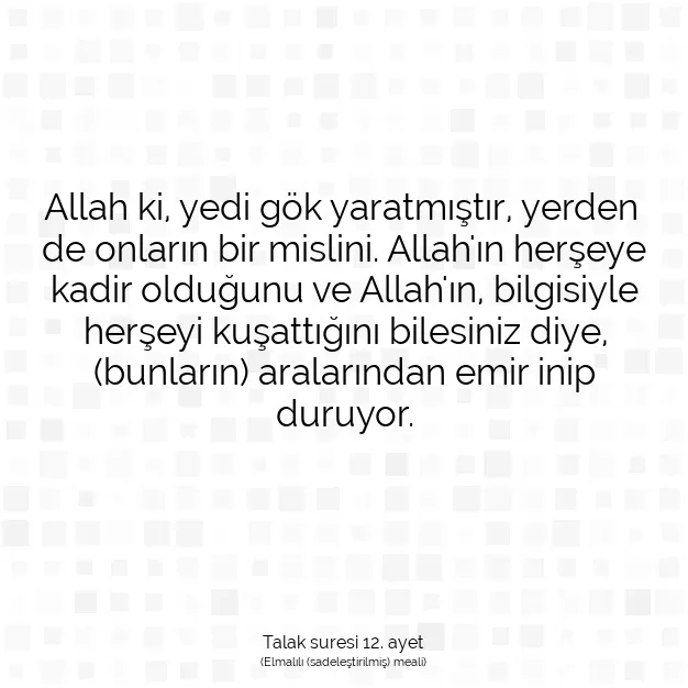 Ayetbul | Kuran Mealleri | Quran | Talak suresi 12. ayet