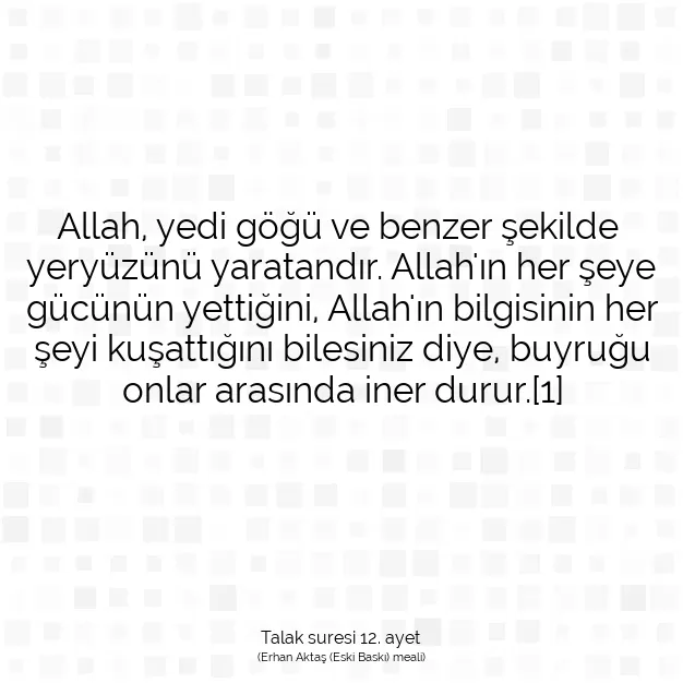 Ayetbul | Kuran Mealleri | Quran | Talak suresi 12. ayet