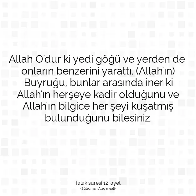 Ayetbul | Kuran Mealleri | Quran | Talak suresi 12. ayet