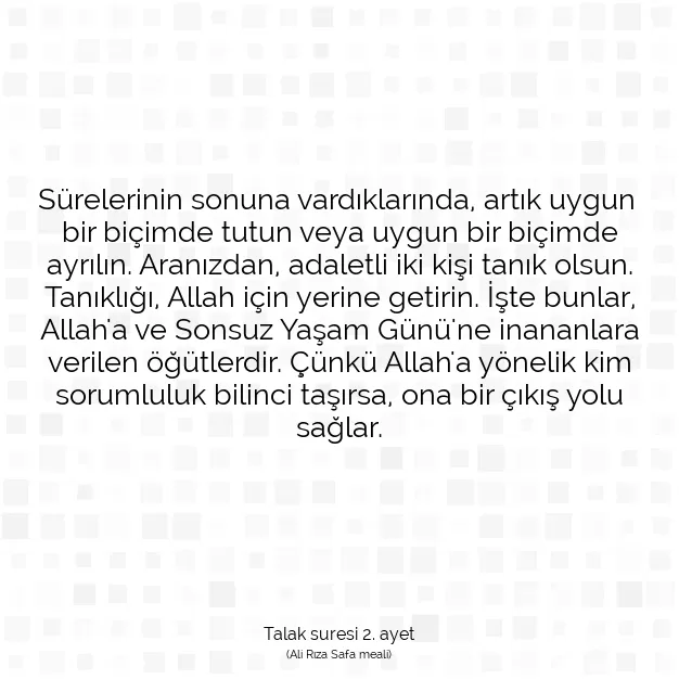 Ayetbul | Kuran Mealleri | Quran | Talak suresi 2. ayet