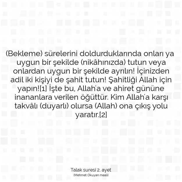 Ayetbul | Kuran Mealleri | Quran | Talak suresi 2. ayet