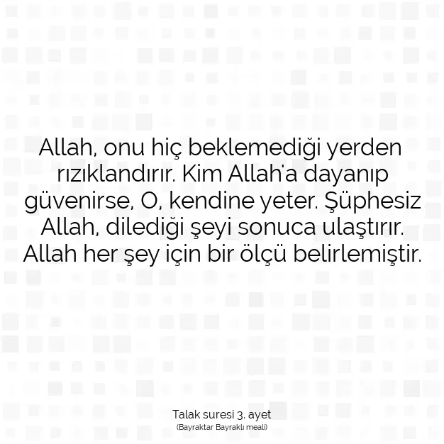 Ayetbul | Kuran Mealleri | Quran | Talak suresi 3. ayet