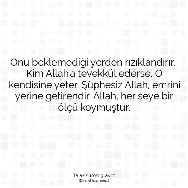 Ayetbul | Kuran Mealleri | Quran | Talak suresi 3. ayet